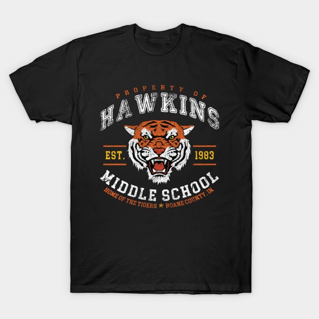 Hawkins Middle School 1983 Color T-Shirt by Alema Art